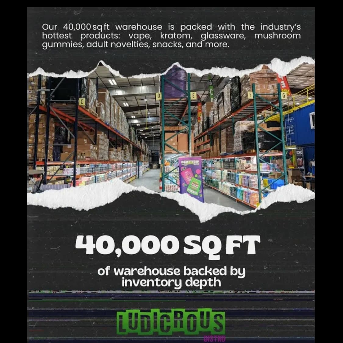 Ludicrous Distribution's 40,000 sq ft warehouse